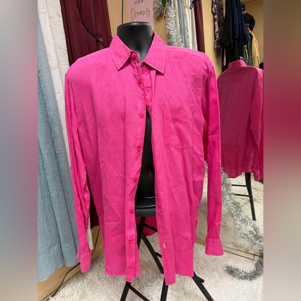 Men's Dress Shirt - Bright Fuchsia Pink